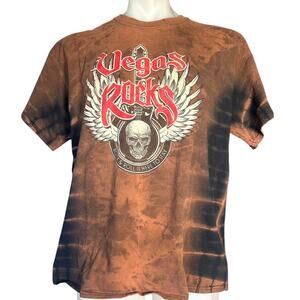 Upcycled Vegas Rocks Skull Bleach Tie-Dye